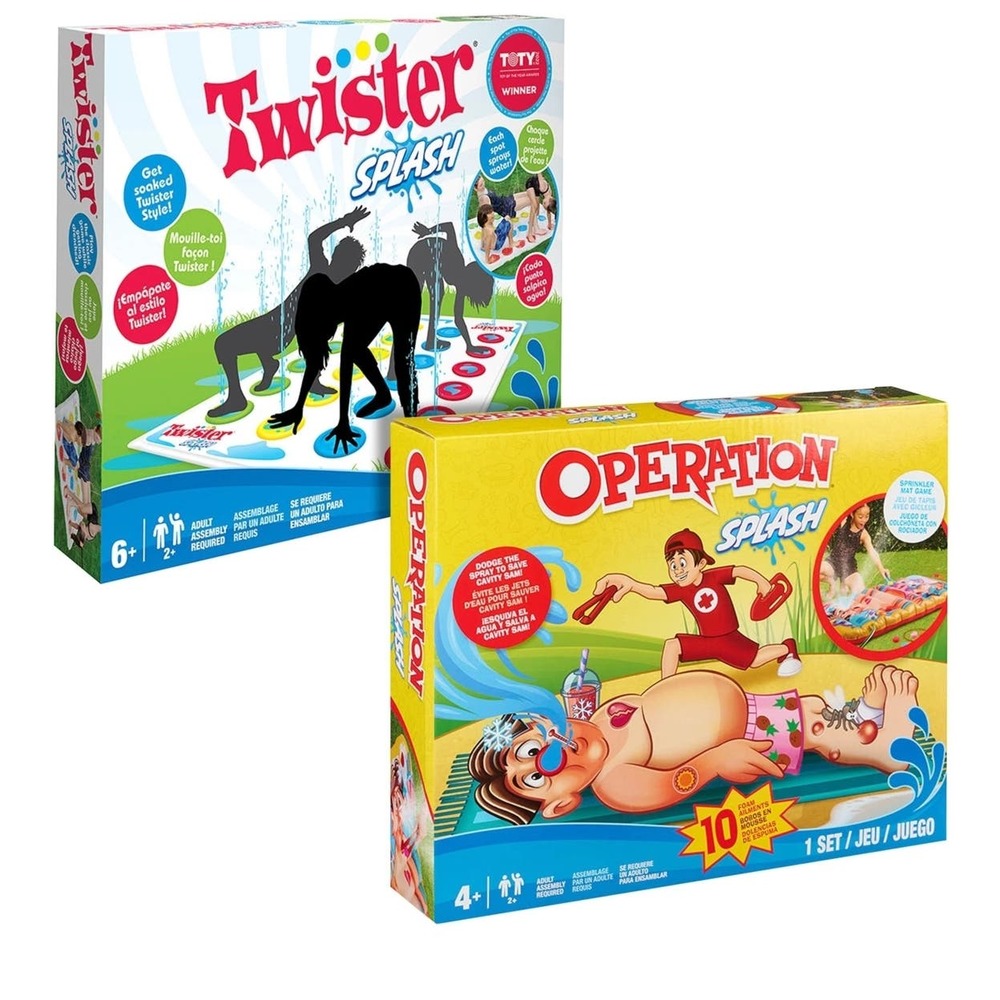 Hasbro Twister Splash & Operation Splash Games Family Bundle For Water Fun Time